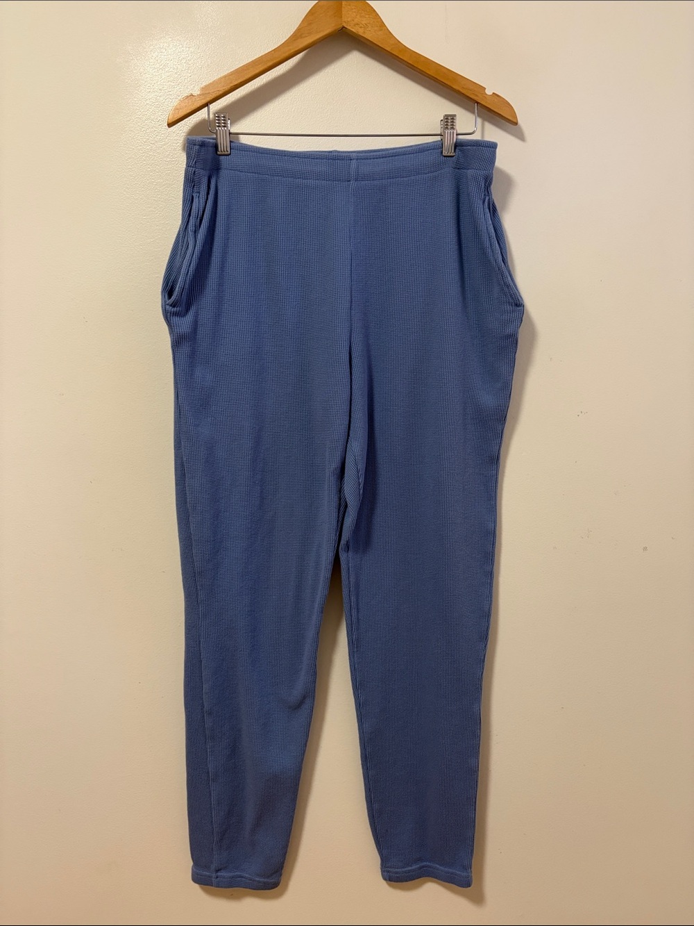 Muttonhead Joggers Womens Large Blue Organic Cotton Waffle Lounge Pants Canada